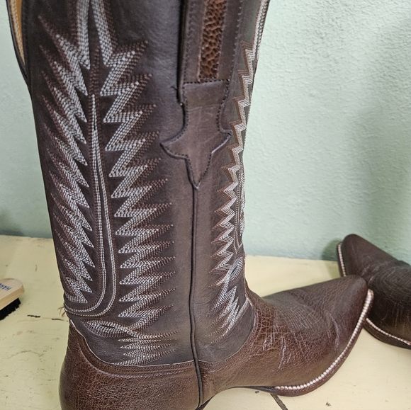 Mens Heritage Boot Co. Norman Smooth Ostrich Brown Western Boots - Picture 10 of 11